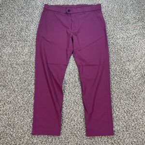 Greyson Montauk Men's 34x28 Performance Trouser Golf Pants Purple Stretch Berry